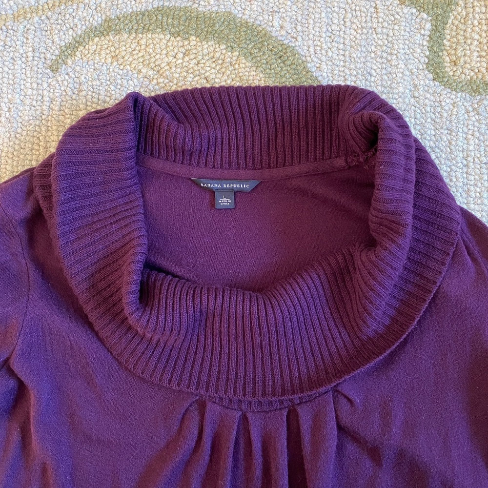 Banana Republic I Purple Cowl Neck Sweater Dress I Holiday 2008 - Picture 10 of 16